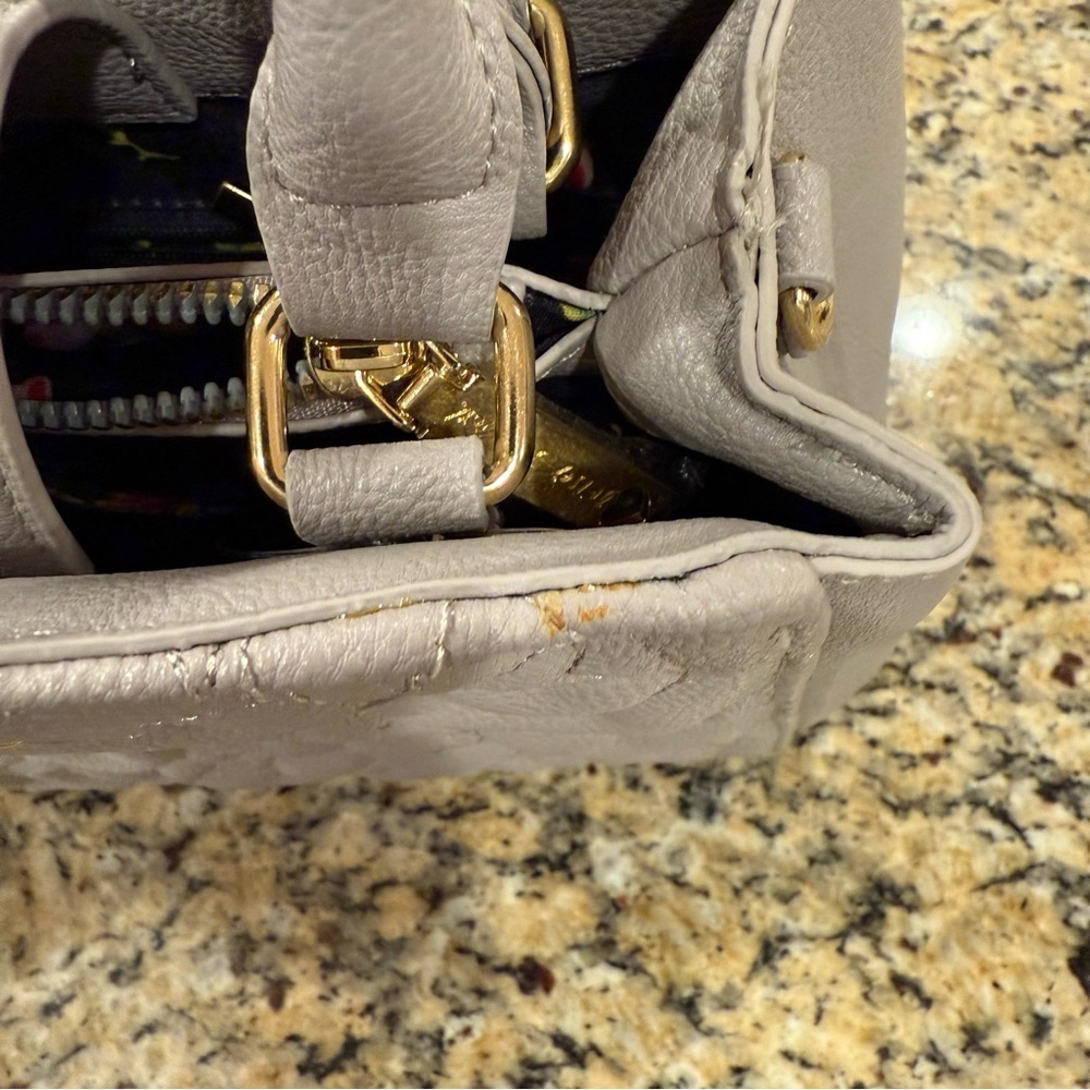 Betsey Johnson Gray Quilted Satchel with Detachable Strap - Picture 6 of 14